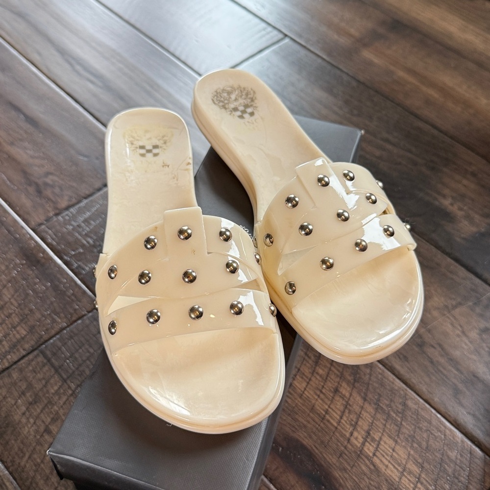 Vince Camuto NWT Jelly Slide Sandals Emelon Creamy White‎  7
